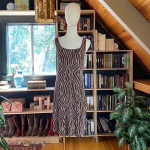 Vintage Dress Zebra Brown